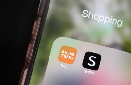 E-commerce mobile apps from Temu and Shein. Jessica Gow/TT News Agency via AFP
