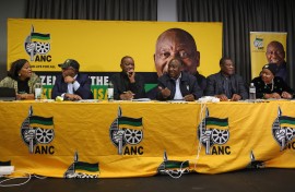 The ANC was holding internal talks on Thursday to decide how to form a government. AFP/Phill Magakoe