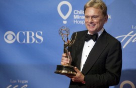 File: Pat Sajak poses backstage at the 38th Annual Daytime Emmy Awards show in Las Vegas. AFP/Adrian Sanchez-Gonzalez