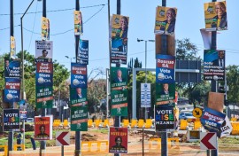 Campaign posters for political parties competing in the national election. Waldo Swiegers/Bloomberg via Getty Images