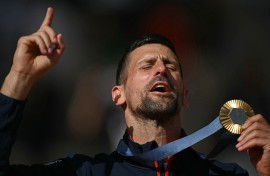 Gold medallist, Serbia's Novak Djokovic