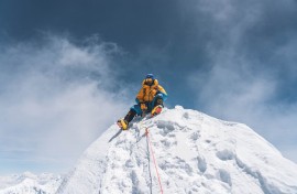 Nepali mountaineer Nima Rinji Sherpa at Mount Annapurna. AFP/14 Peaks Expedition