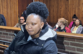 Moroadi Cholota appeared before the Bloemfontein magistrate's court. eNCA/Siphamandla Goge