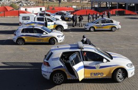 File: Ekurhuleni Metro Police vehicles. AFP/Phill Magakoe