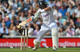 England's Jamie Smith plays plays a shot. AFP/Glyn Kirk