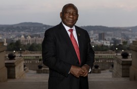 President Cyril Ramaphosa poses for a photo at the Union Buildings. AFP/Wikus de Wet