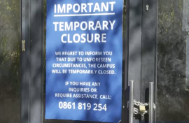 A notice at an Educor office.