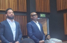 ZIzi Kodwa and his co-accused businessman Jehan Mackay. eNCA