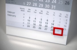 File: A calendar shows the date February 29. Sina Schuldt/dpa/AFP