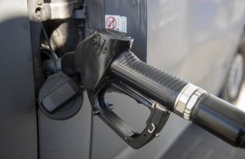 File: Illustration picture shows filling diesel in a car at a filling station.