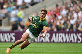 Flyhalf Jordan Hendrikse. AFP/Glyn Kirk