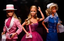 Barbie dolls are pictured during the preview of the exhibition "Barbie, a cultural icon" in Milan. AFP/Gabriel Bouys