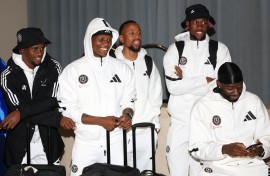 Orlando Pirates players ahead of the MTN 8 final. 