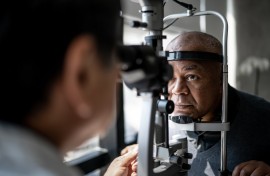File: An ophthalmologist examining a patient's eyes. GettyImages/FG Trade