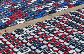 File: New vehicles standing on a lot. Costfoto/NurPhoto via AFP
