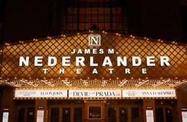 File: A view of the James M. Nederlander Theatre during the evening performance of "The Devil Wears Prada, The Musical". Daniel Boczarski/Getty Images via AFP