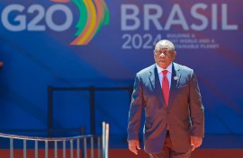 File: President Cyril Ramaphosa arriving at the Modern Art Museum (MAM) to attend the first session of the G20 Leaders' Meeting in Rio de Janeiro. AFP/G20 Press Office