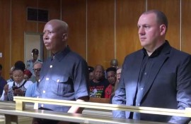 Julius Malema (L) and Adriaan Snyman (R)