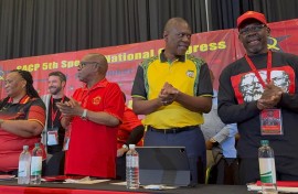 Paul Mashatile, Solly Mapaila, Blade Nzimande during the 5th SACP Special National Congress
