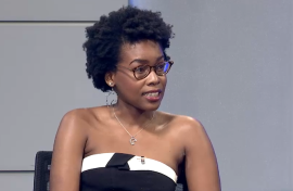 Kopano Pule of MarumeFemme / eNCA in studio