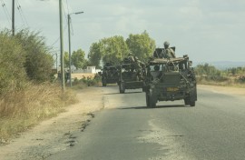 A military convoy of SANDF vehicles. AFP/Alfredo Zuniga