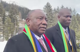 Cyril Ramaphosa (L) and Ronald Lamola (R)