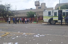Lichtenburg community members shut down the North West town. / eNCA