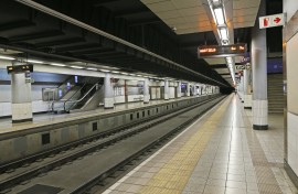 The empty Rosebank Gautrain station. AFP/Phill Magakoe