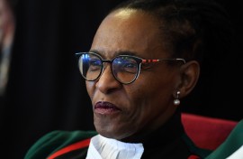 Chief Justice Mandisa Muriel Lindelwa Maya is seen at the Cape Town City Hall. AFP/Rodger Bosch