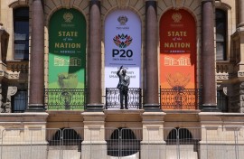 Preparations at City Hall ahead of the State of the Nation Address. Gallo Images/Ziyaad Douglas