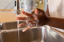 File: A child washing hands with soap. GettyImages/marieclaudelemay