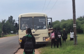 A bus transporting pupils to schools in the North West. eNCA/Bafedile Moerane