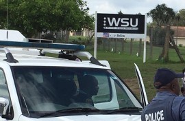 File: Police officers outside the Walter Sisulu University. Gallo Images/Daily Dispatch/Sino Majangaza
