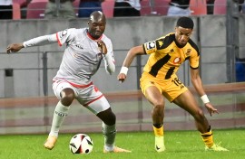 Dillan Solomons of Kaizer Chiefs and Xolani Sithole of Chippa United. BackpagePix/Deryck Foster