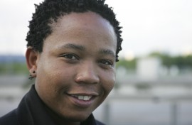 File: South African actor Presley Chweneyagae poses for a photo in Paris. AFP/Joel Saget