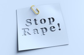 File: A Stop Rape note. GettyImages/matdesign24