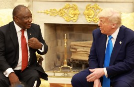 US President Donald Trump ambushed visiting South African President Cyril Ramaphosa
