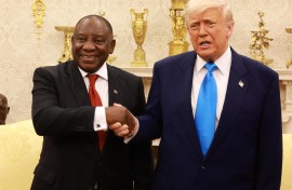 US President Donald Trump ambushed visiting South African President Cyril Ramaphosa