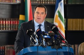 DA leader John Steenhuisen during a press conference in Cape town