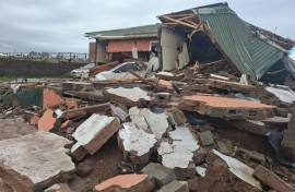 A damaged house in the Eastern Cape as a result of floods.