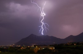 Lightning strikes over Chapman's Peak in Cape Town. Gallo Images/Chad Chapman