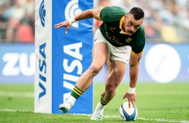 File: Springboks centre Jesse Kriel scores a try. AFP/Geronimo Uranga