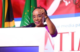 Minister Sindisiwe Chikunga, MP addressing delegates at the #G20 Women to Africa event in Sandton / GCIS