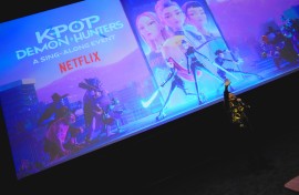Ken Jeong speaks during Netflix's "KPop Demon Hunters" A Sing-Along Event. Gonzalo Marroquin/Getty Images for Netflix/AFP