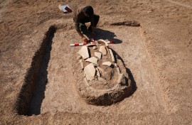 Archaeologists in drought-hit Iraq have discovered 40 ancient tombs. AFP/Ismael Adnan