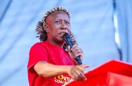EFF leader, Julius Malema addressing a gathering 