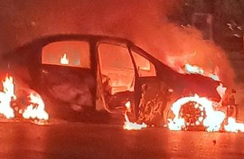 Torched vehicle