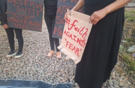 Community members attending the candlelight vigil in Eersterust. eNCA/Hloni Mtimkulu