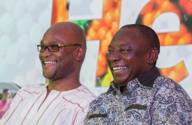 Late ambassador to France, Nathi Mthethwa and President Cyril Ramaphosa
