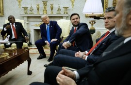 President Cyril Ramaphosa, President Donald Trump and Vice President JD Vance